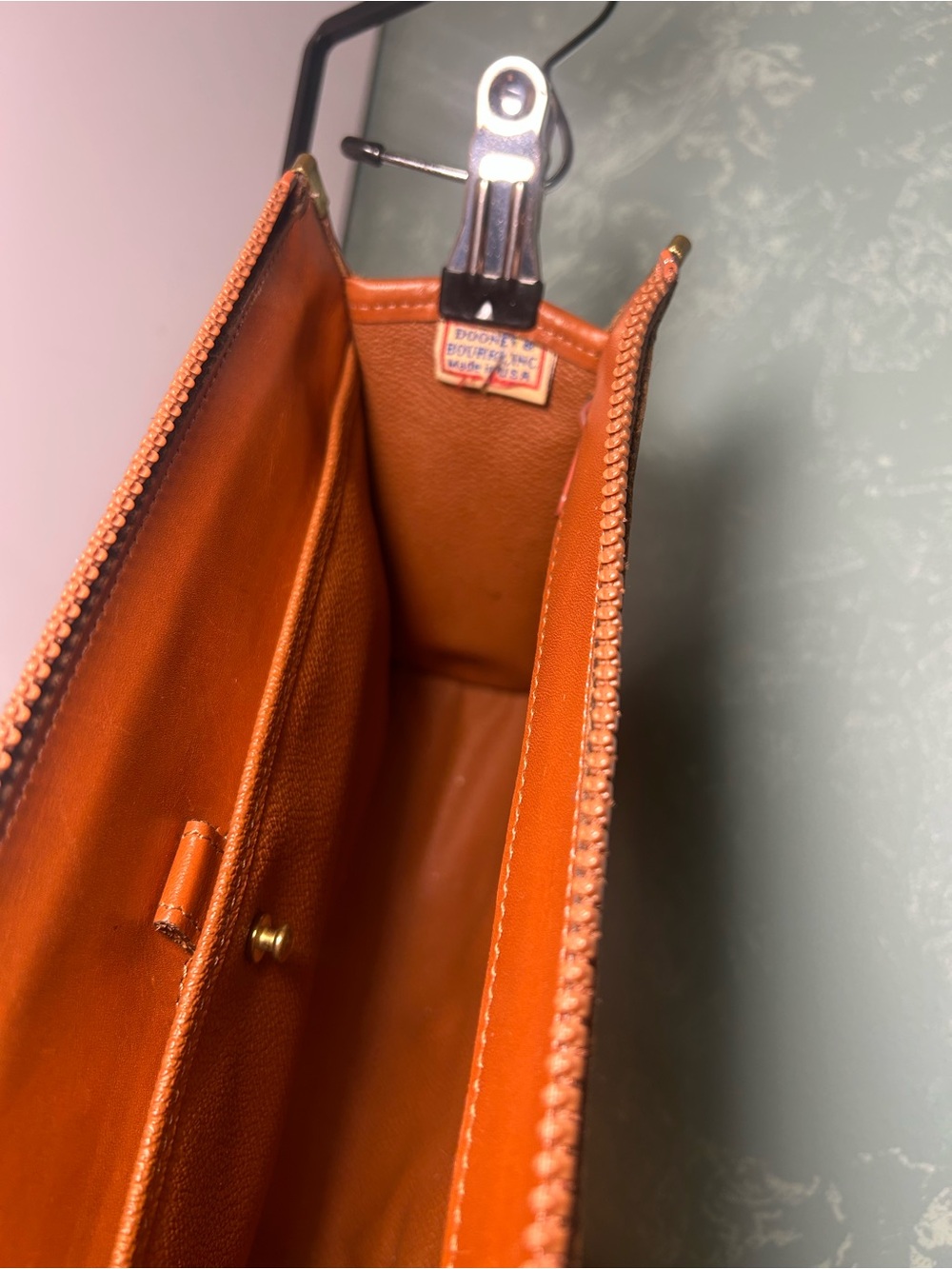 Dooney & Bourke Taupe Crossbody with Brown Leather Trim - Picture 4 of 8